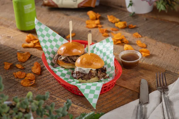 French Dip Sliders at Deli Nerds Costa Mesa